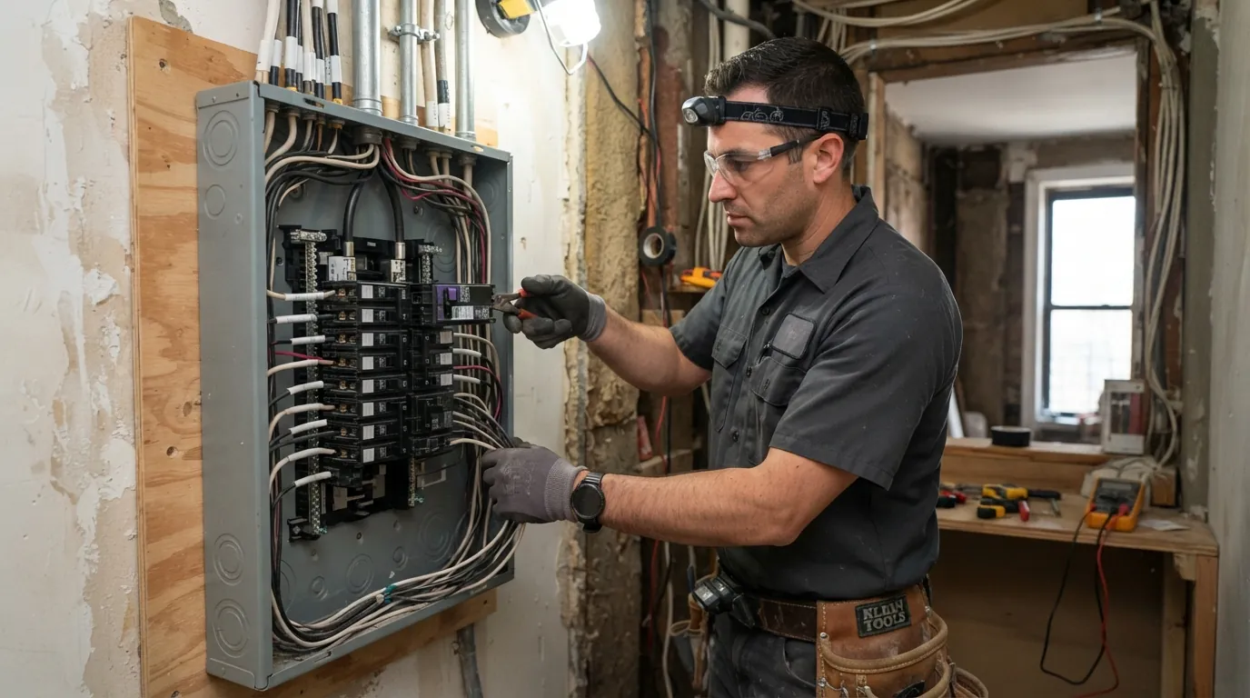GFCI and AFCI protection in a new panel during a New York City renovation