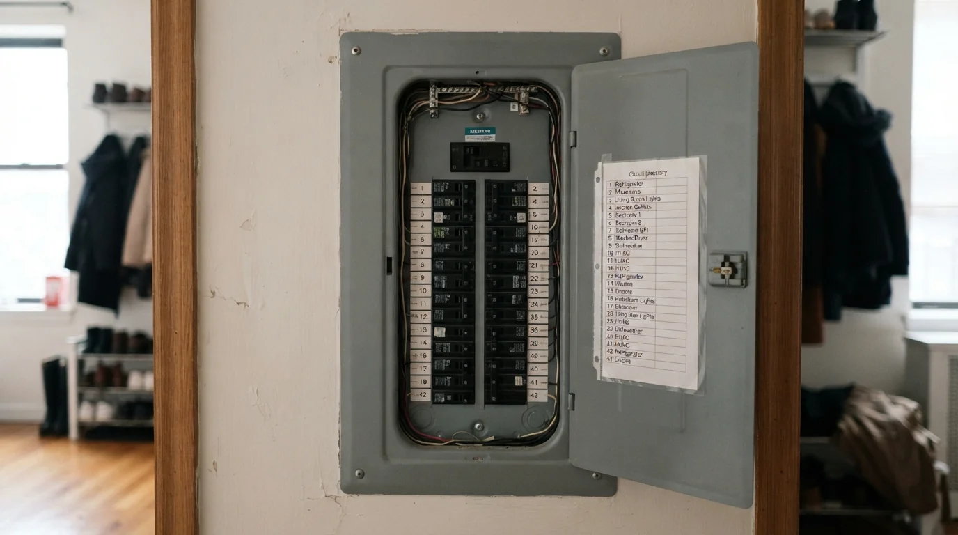 Typed circuit directory in a new New York apartment panel