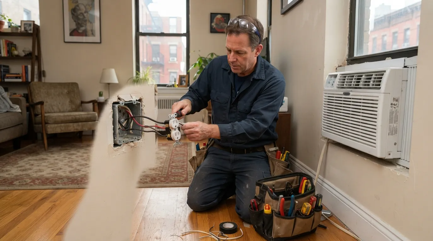 240V receptacle for a through-wall AC in a New York City apartment