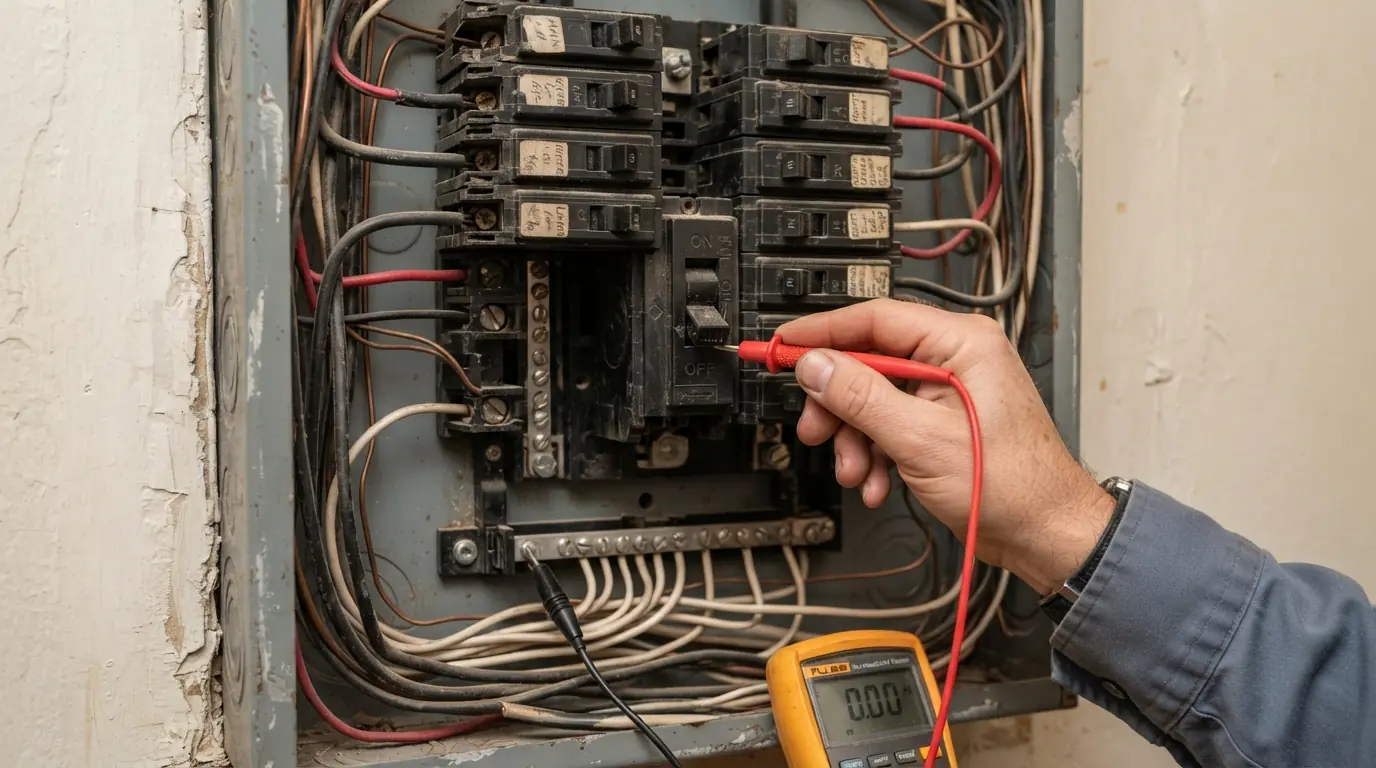 Testing a tripped main breaker in a New York City apartment panel