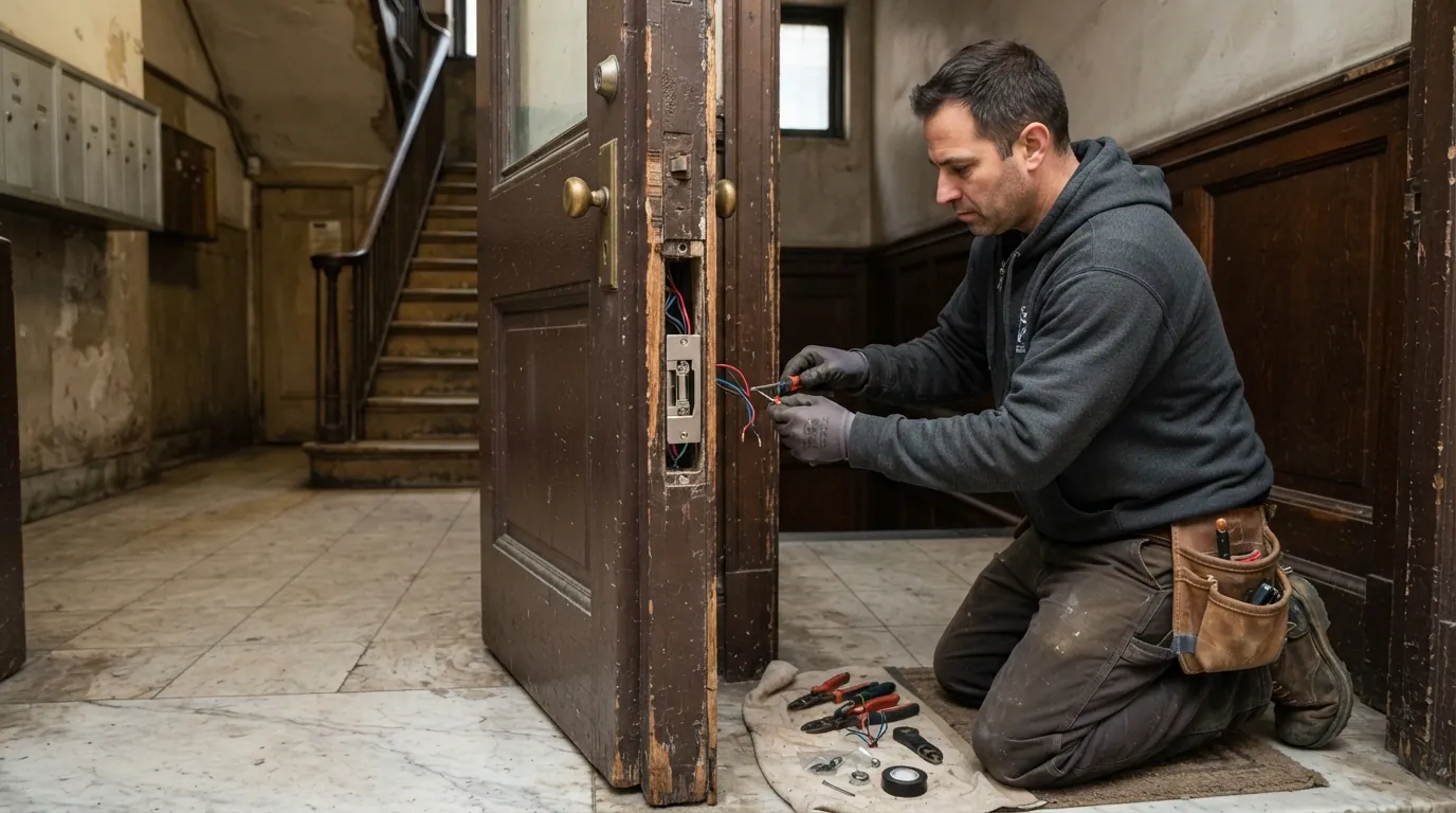 Wiring an electric door strike in a New York City walk-up