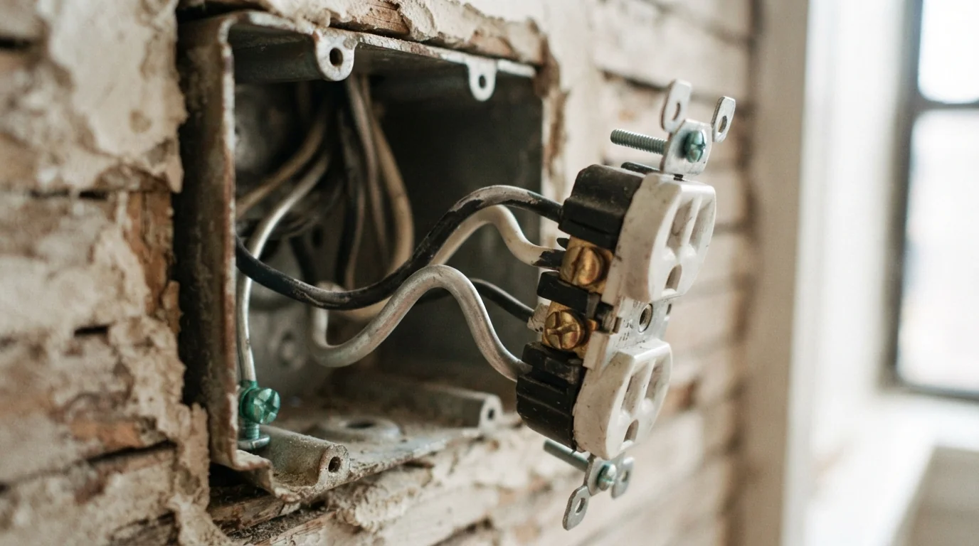 Aluminum branch wiring in an outlet box in a New York City house