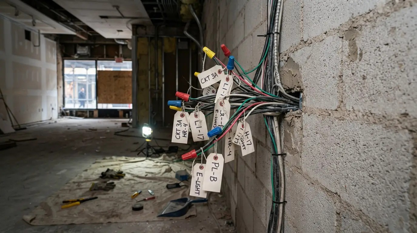 Make-safe of circuits in a vacant New York City retail space