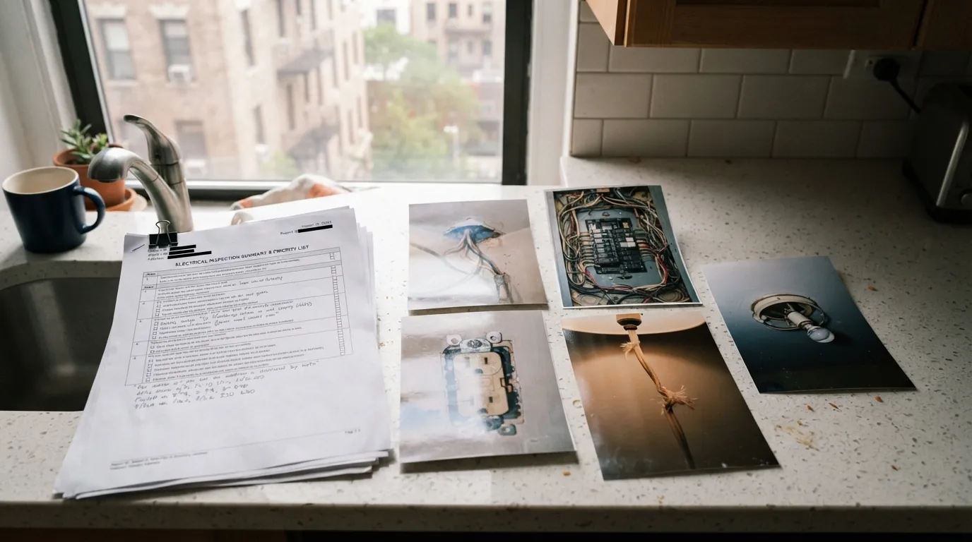 Electrical inspection report on a counter in a New York City co-op