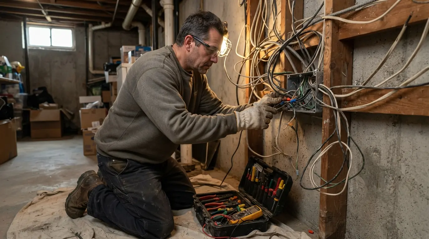 Correcting unpermitted basement wiring in a New York City home
