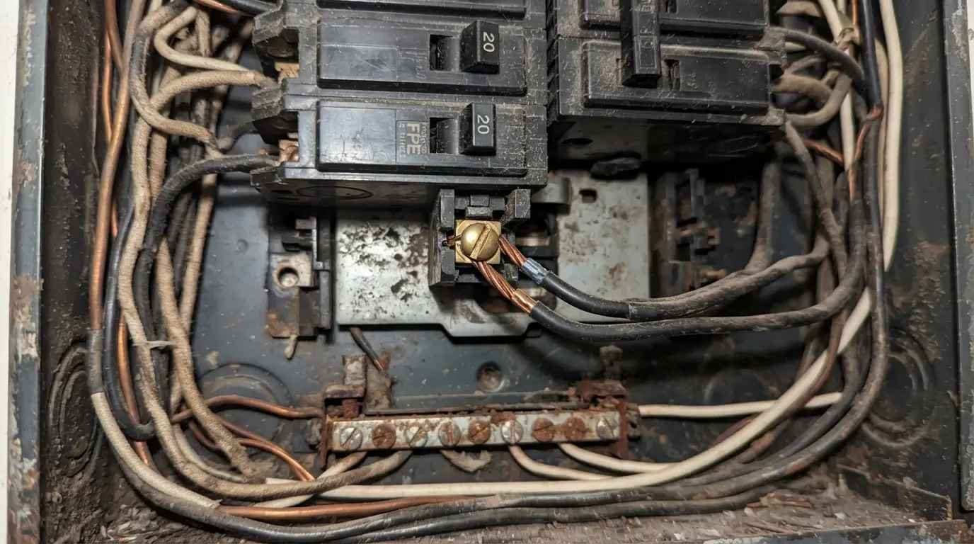 Double-tapped breaker in an older New York apartment panel