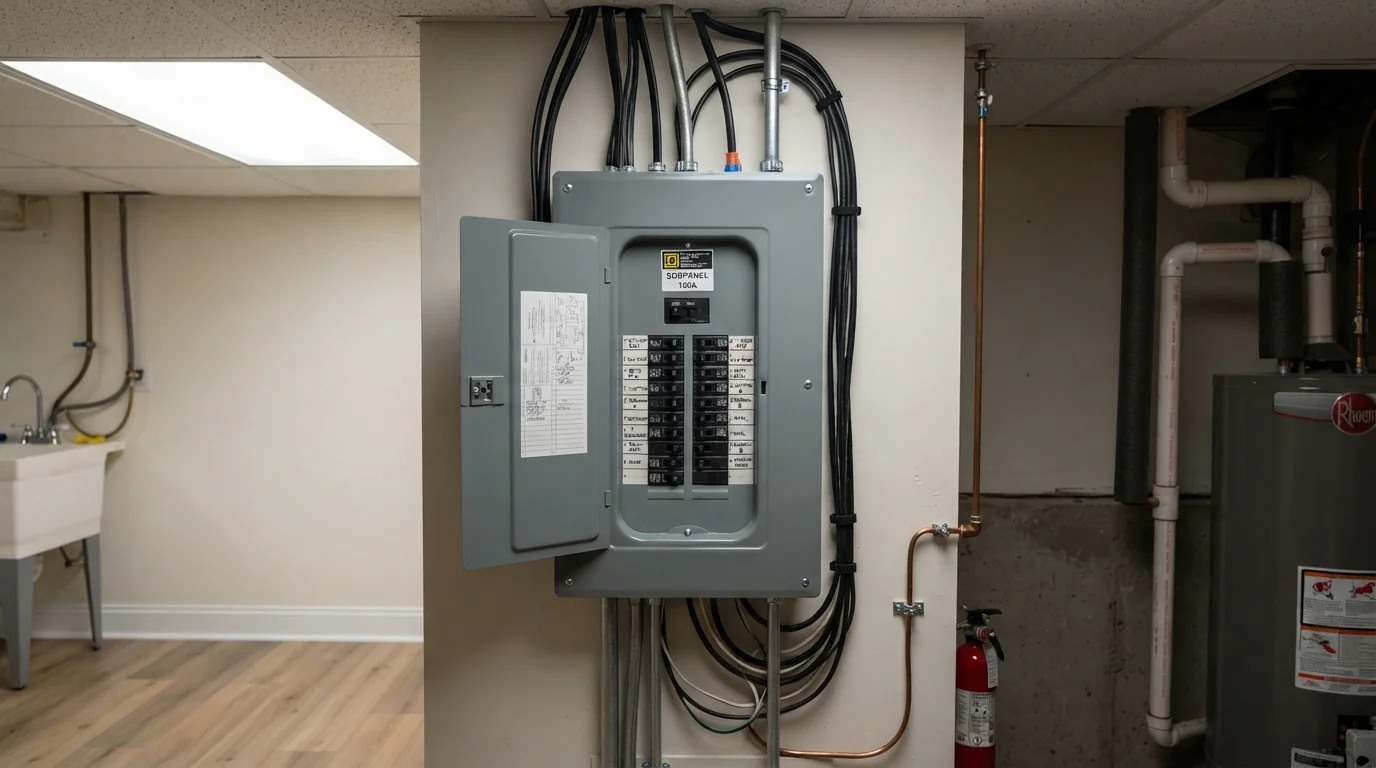 New subpanel in a New York City row house basement